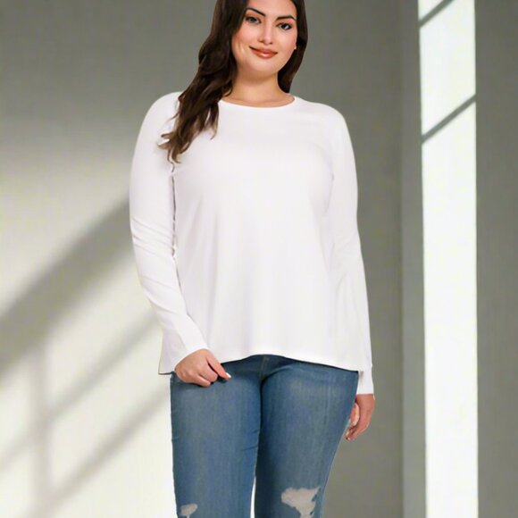 COTTON LONG SLEEVE TEE - Picture 1 of 2